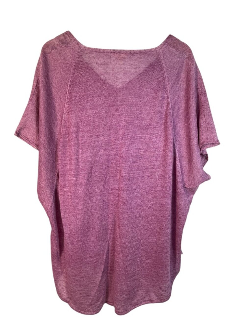 Eileen Fisher 100% Linen V-Neck Tunic Sweater Purple Pink Oversized M - Picture 3 of 10